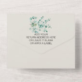 Oerwoud Baby Animals Shower Greenery Safari All In One Uitnodiging (Achterkant)