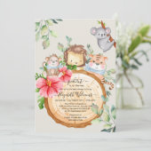 Oerwoud Baby Animals Shower Greenery Safari Kaart (Staand voorkant)