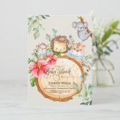 Oerwoud Baby Animals Shower Greenery Safari Kaart (Staand voorkant)
