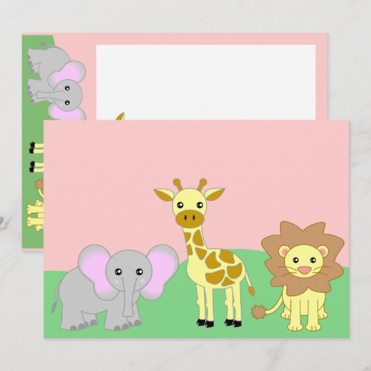 Oerwoud Baby baby's Schoentjes Blank Kaart (Voorkant / Achterkant)