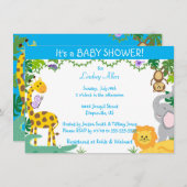 Oerwoud Baby Boy Shower Uitnodiging (Voorkant / Achterkant)