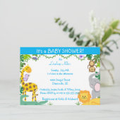 Oerwoud Baby Boy Shower Uitnodiging (Staand voorkant)