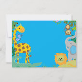 Oerwoud Baby Boy Shower Uitnodiging (Achterkant)