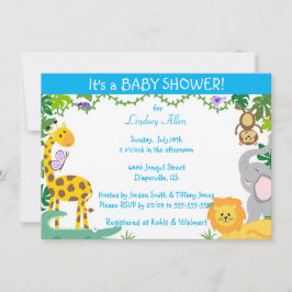 Oerwoud Baby Boy Shower Uitnodiging
