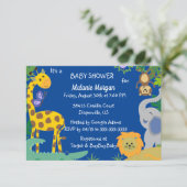 Oerwoud Baby Boy Shower Uitnodiging (Staand voorkant)