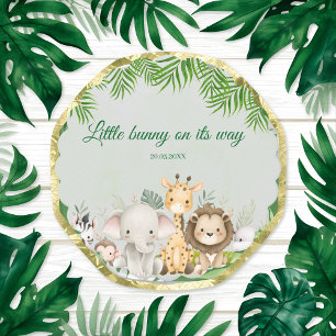 oerwoud baby boy shower wild tropical Invitation Kartonnen Onderzetters