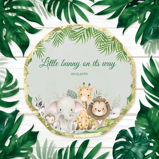 oerwoud baby boy shower wild tropical Invitation Kartonnen Onderzetters