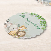 oerwoud baby boy shower wild tropical Invitation Kartonnen Onderzetters (Gekanteld)