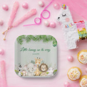 oerwoud baby boy shower wild tropical Invitation Papieren Bordje (Feest)