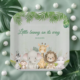 oerwoud baby boy shower wild tropical Invitation Papieren Bordje