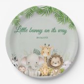 oerwoud baby boy shower wild tropical Invitation Papieren Bordje (Voorkant)