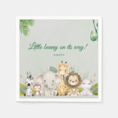 oerwoud baby boy shower wild tropical Invitation Servet (Voorkant)