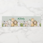 oerwoud baby boy shower wild tropical Invitation Waterfles Etiket (Enkel label)