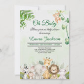 oerwoud Baby Boy Shower Wild Tropical Kaart (Voorkant)