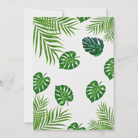 oerwoud Baby Boy Shower Wild Tropical Kaart (Achterkant)
