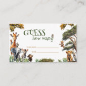 Oerwoud Baby Dieren Baby shower Guess spel Informatiekaartje (Voorkant)