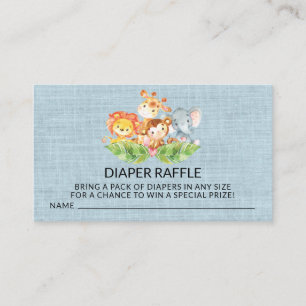 Oerwoud Baby Dieren Douche Luier Raffle Ticket Informatiekaartje