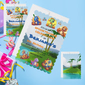 Oerwoud Baby Dino Kids Verjaardagsfeest Kaart