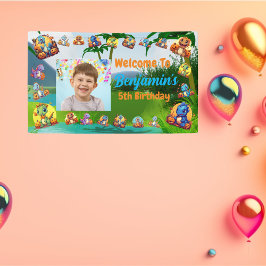 Oerwoud Baby Dino Kids Verjaardagsfeest Spandoek