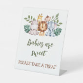 Oerwoud Baby Elephant Baby shower Favors Sign Reclamebord Met Voetstuk (Voorkant)