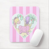 Oerwoud Baby Harde 2 mousepad - met roze strepen Muismat (Met muis)