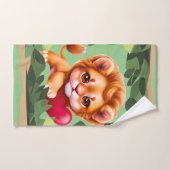 Oerwoud Baby Leeuw met een rood hart Bad Handdoek (Handdoek)