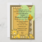 Oerwoud Baby Lion Twins Shower Party Zoo Safari Kaart (Voorkant)