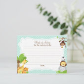 Oerwoud Baby shower Advice Card voor moeder Advieskaart (Staand voorkant)