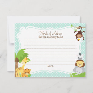 Oerwoud Baby shower Advice Card voor moeder Advieskaart