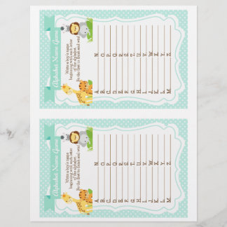 Oerwoud Baby shower Alphabet boy's Name Game