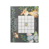 Oerwoud Baby shower Bingo Notitieblok van Chalkboa (Linkerzijde)