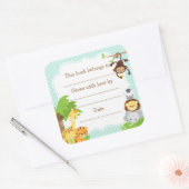 Oerwoud Baby shower Bookplate sticker blauw (Envelop)