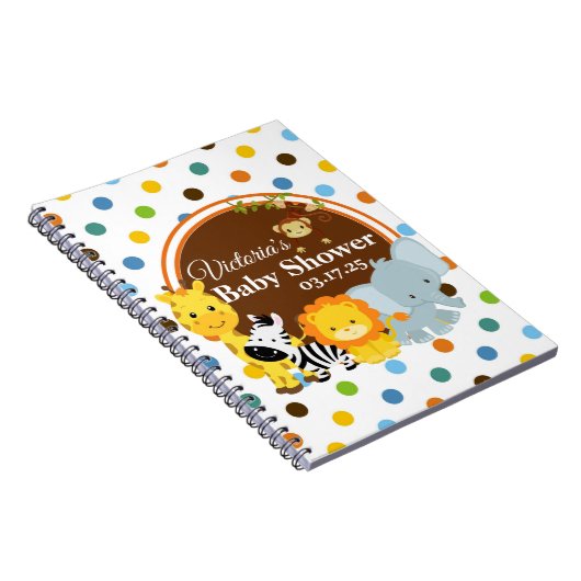 Oerwoud Baby shower Chevron Custom Guest Book Notitieboek (Rechterzijde)