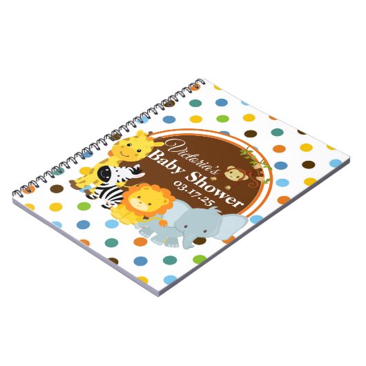 Oerwoud Baby shower Chevron Custom Guest Book Notitieboek (Linkerzijde)