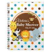 Oerwoud Baby shower Chevron Custom Guest Book Notitieboek (Voorkant)