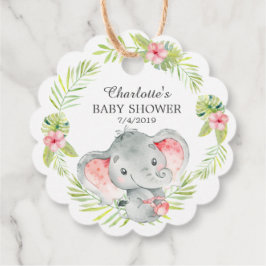 Oerwoud Baby shower Elephant Bedankjes Labels