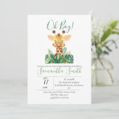 Oerwoud Baby shower Giraffe Kaart (Staand voorkant)