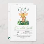 Oerwoud Baby shower Giraffe Kaart (Voorkant / Achterkant)