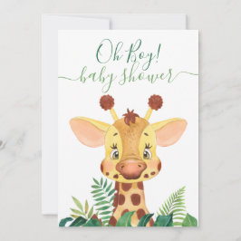 Oerwoud Baby shower Giraffe Kaart