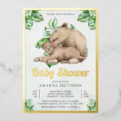 Oerwoud  Baby shower Gold Baby Folie Uitnodiging (Voorkant)