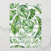 Oerwoud  Baby shower Gold Baby Folie Uitnodiging (Achterkant)