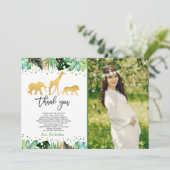 Oerwoud Baby shower Hartelijk dank Oerwoud! Bedankkaart (Staand voorkant)