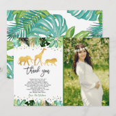 Oerwoud Baby shower Hartelijk dank Oerwoud! Bedankkaart (Voorkant / Achterkant)