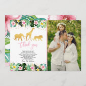 Oerwoud Baby shower Hartelijk dank Oerwoud! Bedankkaart (Voorkant / Achterkant)