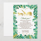 Oerwoud Baby shower Hartelijk dank voor uw kaartje Bedankkaart (Voorkant / Achterkant)