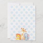 Oerwoud Baby shower Invitation, Boy Elephant Baby Kaart (Achterkant)