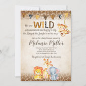 Oerwoud Baby shower Invitation, Boy Elephant Baby Kaart (Voorkant)