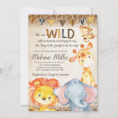 Oerwoud Baby shower Invitation, Boy Elephant Baby Kaart (Voorkant)