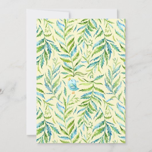 Oerwoud Baby shower Invitation Boy Kaart (Achterkant)