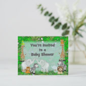 Oerwoud Baby shower Kaart (Staand voorkant)